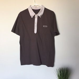 Prada Button Two-Tone Polo
